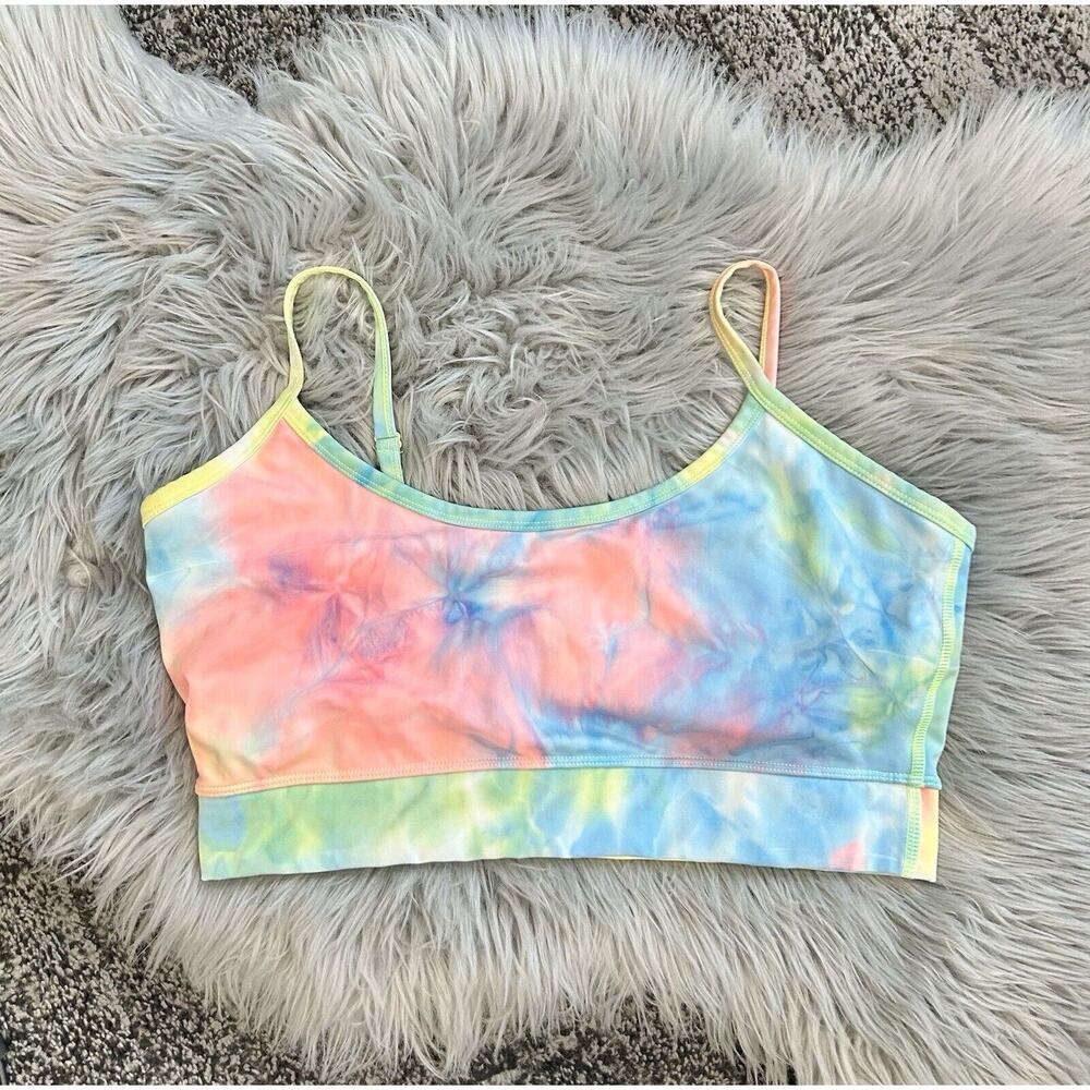Zenana Sports Tank‎ Top Women's Multicolor Tie Dye Spaghetti Strap UNPadded 2X